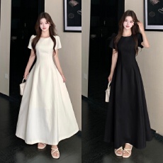 批发<b class='q'>实拍</b> <b class='q'>大码</b>新款法式复古茶歇气质高级感礼服裙收腰气质显瘦连衣裙