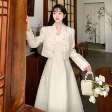 批发大码春秋2025新款中式订婚改良旗袍女胖mm显瘦小白裙轻婚纱连衣裙
