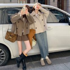 批发毛呢外套女2025<b class='q'>秋</b>冬季新款韩版大码宽松显瘦胖MM休闲呢子大衣