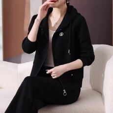 批发运动服套装春秋装新款洋气两件套<b class='q'>中老年</b>人女春秋季卫衣外套