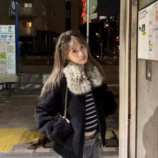 批发2025年<b class='q'>秋</b>冬季新款高级感保暖毛毛领外套外穿气质小众韩系穿搭上衣