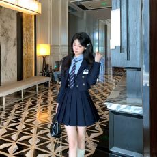 批发Blovelan秋日原野 学院风短西装外套假两件连衣裙制服套装女秋季
