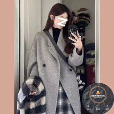 批发呢子大衣2025秋冬新款中长款小个子加厚毛呢外套