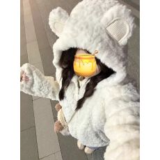 批发原版加厚面料 有内里 韩系毛绒绒加厚外套女秋冬季<b class='q'>小熊</b>耳朵小个子