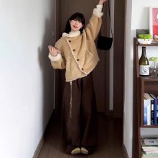 批发<b class='q'>韩版</b>2025冬季新款黄色可爱星星人连帽加绒卫衣女孩星星<b class='q'>休闲裤</b>