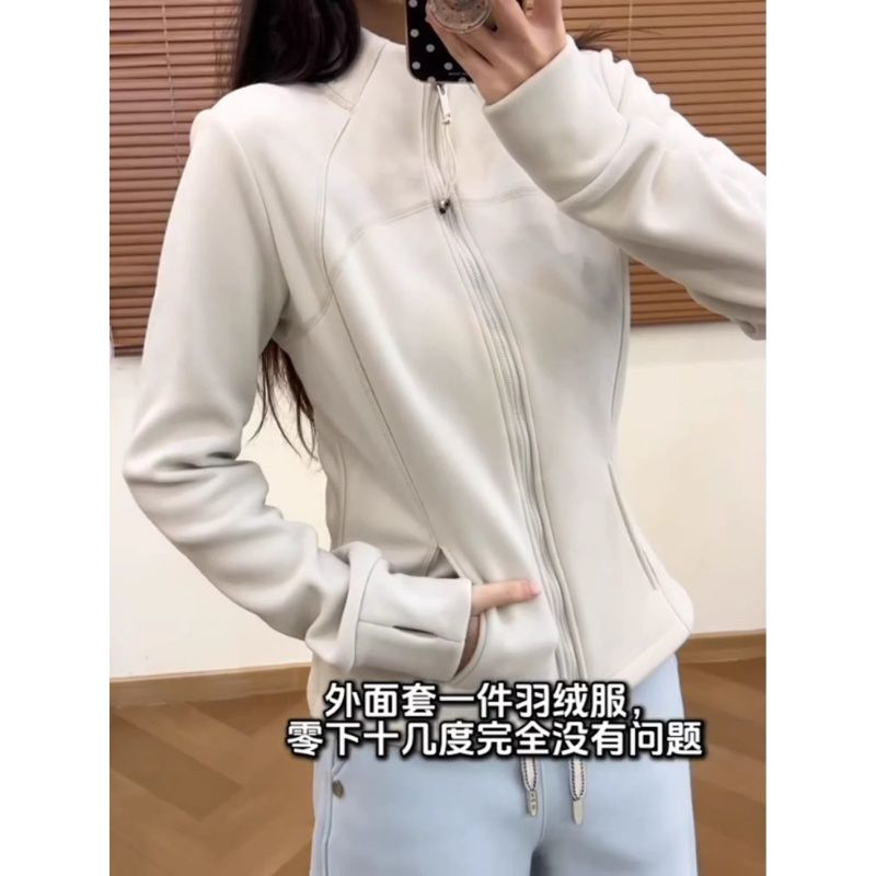 원본 추천 올해 슈퍼 화재 ~ 중 몸매 가꾸기 작은 예쁜 허리 요가 의류 여성 겨울 털이 있는 슬림해 보이는 양모 재킷