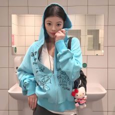 批发Y2K甜辣复古卫衣女秋冬设计感小众短款辣妹外套