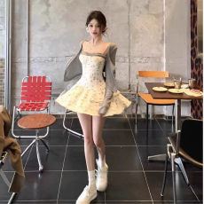 批发纯欲辣妹套装女碎花修身吊带<b class='q'>连衣裙</b><b class='q'>蓬蓬裙</b>女2026春夏新款显瘦开衫