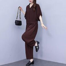 批发高档时尚洋气<b class='q'>大码</b>女装套装百搭宽松显瘦减龄妈妈装<b class='q'>哈伦裤</b>两件套