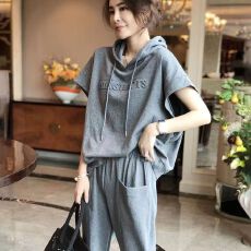 批发运动休闲时尚<b class='q'>套装</b>女<b class='q'>欧洲站</b>2026夏季新款宽松短袖大码两件套