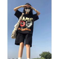 批发牛奶丝200克】200斤大码少女生套<b class='q'>装</b>夏宽松<b class='q'>韩版</b>休闲运动短<b class='q'>裤</b>两件套