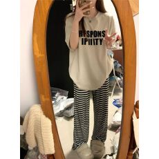 批发运动套装女夏季韩版宽松时尚短袖<b class='q'>长裤</b><b class='q'>休闲</b>两件套