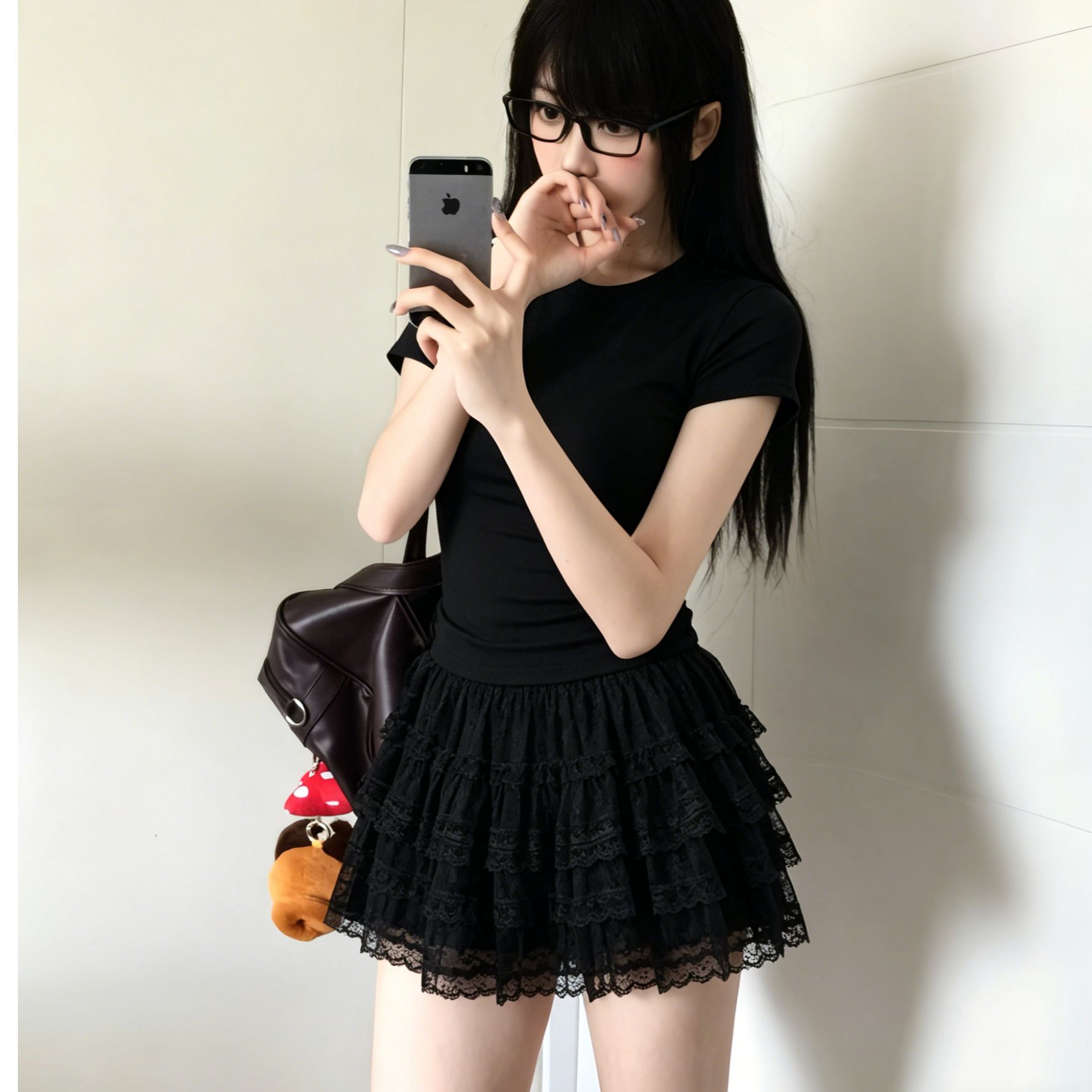 다크 순수한 욕망 달콤한 차가운 실링 블랙 t 검정색 레이스 케이크 드레스 학원 스타일 소녀 착용 가져 가라. 세트