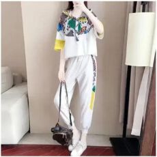 批发休闲时尚套装女夏季2026新款洋气减龄<b class='q'>运动</b>服束脚裤<b class='q'>气质</b>妈妈两件套