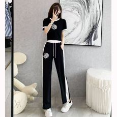 批发2026爆款休闲套装女夏季时尚减龄时髦炸街<b class='q'>气质</b>阔腿裤两件套洋气