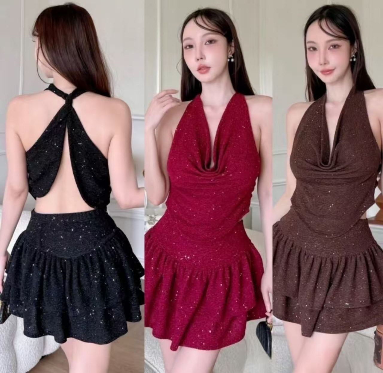 명문 여성 바람 회색 흔들다 칼라 깊은 v 행침 목 여성 드레스 여름 빛 요리 한 센스 몸매 가꾸기 슬림해 보이는 품격 고급 미니 스커트