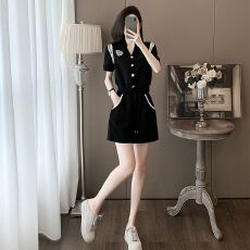 批发直贡呢高级感时尚<b class='q'>运动服</b>套装女夏季新款气质显瘦<b class='q'>短袖</b>短裤两件套