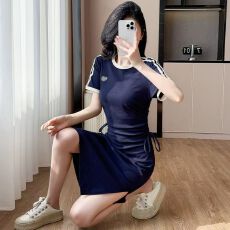 批发网红潮流休闲短袖<b class='q'>卫衣</b>女2026夏季新款宽松时髦连衣裙中长款t恤ins