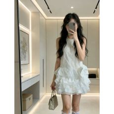 批发2026款新品蛋糕蓬蓬裙女夏季小个子无袖短裙森系<b class='q'>甜美</b>温柔连衣裙子