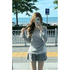批发巨好看三件套装女2026<b class='q'>春</b>秋韩系防晒抽绳罩衫蕾丝吊带花苞短裙
