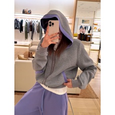 撞色宽松运动服套装女连帽卫衣时尚阔腿裤跑步