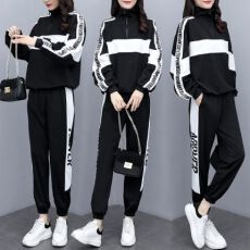 批发250克加绒大卫衣<b class='q'>大码</b>女装胖mm中学生显瘦两件套春秋季<b class='q'>运动服</b>套装