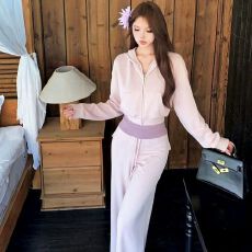 批发短款长袖<b class='q'>连帽卫衣</b>外套内搭吊带背心女装秋季休闲裤长裤慵懒三件套