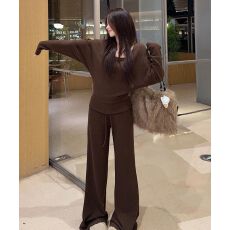批发韩系慵懒风套<b class='q'>装</b>女秋宽松显瘦时尚长袖<b class='q'>T</b><b class='q'>恤</b>上衣长<b class='q'>裤</b>休闲两件套
