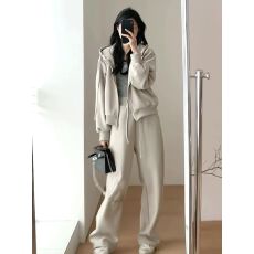 运动套装女春秋季宽松连帽时尚卫衣休闲两件套