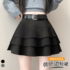 批发实拍 毛呢半身裙女秋冬新款气质<b class='q'>复古</b>蛋糕裙显瘦时尚百搭a字短裙潮