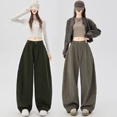 批发实拍 慵懒风松弛感复古牛仔裤宽松弯刀工装阔腿裤高腰显瘦气球裤
