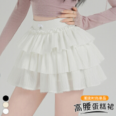 批发实拍 蝴蝶结荷叶边肌理感<b class='q'>半身裙</b>女春夏新款<b class='q'>高腰</b>百搭显瘦蛋糕a字裙