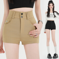 批发实拍 2026春<b class='q'>夏</b>辣妹弹力包臀短裤高腰显瘦修身美式热裤