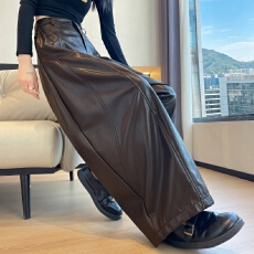 批发实拍 慵懒风PU阔腿裤皮裤2026秋冬高腰宽松弯刀裤时尚百搭休闲裤