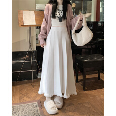 批发大码2025秋<b class='q'>冬</b>季新款显瘦a字针织半身裙女胖mm高腰伞裙百褶长裙子