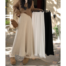 批发大码2025秋冬季<b class='q'>新款</b>显瘦a字针织半身裙女胖mm高腰伞裙百褶长裙子