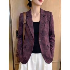 批发素订女装原创品牌旗舰店早秋新款通勤轻奢提花<b class='q'>修身</b>显瘦小西服外套