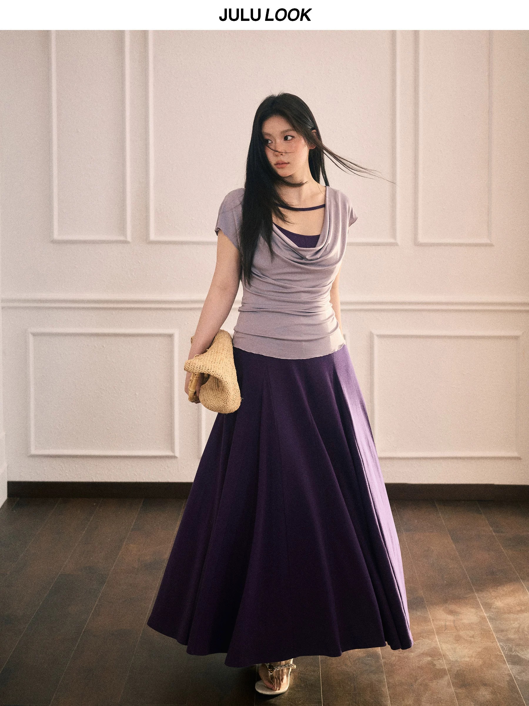 마이크로 지방 mm 흔들다 칼라 허리 수축 맨위 슬립 드레스 빅 사이즈 세트