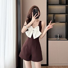 批发韩系甜辣蝴蝶结花朵吊带<b class='q'>连体</b><b class='q'>裤</b>女夏季新款小众设计别致独特连衣<b class='q'>裤</b>