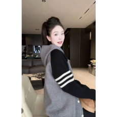 批发秋冬情侣装加厚保暖开衫连帽外套毛衣<b class='q'>针织</b>衫