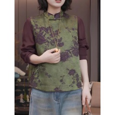 批发2026春秋季新款<b class='q'>女士</b>复古休闲气质马甲<b class='q'>背心</b>高级感时尚减龄立领马夹