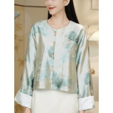 批发巨好看的早秋外套女<b class='q'>七分袖</b>2026春秋季新款薄款新中式国风漂亮上衣