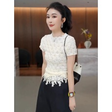 批发夏季新款<b class='q'>时尚</b>百搭肌理感短袖T恤上衣