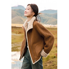 批发实拍2025秋冬双面可穿仿麂皮一手长短<b class='q'>外套</b>女温暖夹克大衣