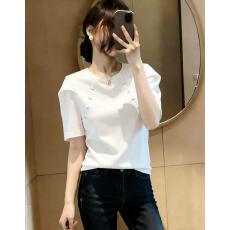 批发法式泡泡袖圆领短袖<b class='q'>T</b><b class='q'>恤</b>女2026夏新款正肩显瘦百搭纯色上衣