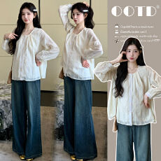 批发实拍孕妇装<b class='q'>春</b>夏新款甜美减龄绣花衬衫时尚款宽松显瘦纯棉刺绣上衣