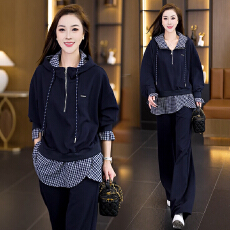 批发大码宽松显瘦两件套装2026新款春季时尚洋气运动休闲三件套