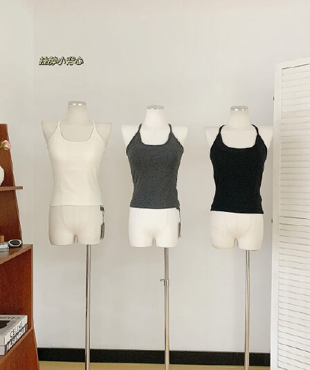 achi 대 또한 수영장 회색 리본 가슴 패드 행침 목 작은 조끼 여성 짧은 섹시함 몸매 가꾸기 단어 아름다움 뒤로 슬립 맨위