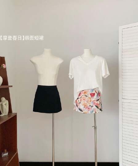 wanantong 현대 봄날 새틴 짧은 치마 안전 바지 반신 스커트 여성 봄 여름
