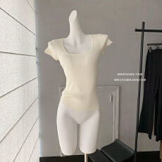 批发04/08 JMSHOP【天使肌肤】桑蚕丝天丝U领针织<b class='q'>短袖</b>T恤